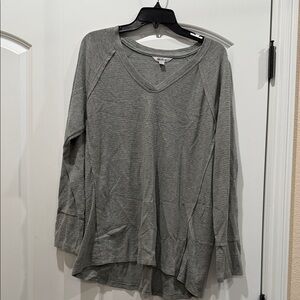 Wild Fox Gray V-Neck Women's Top